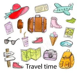 飞机帽子眼镜照相机包包鞋子冰激图片