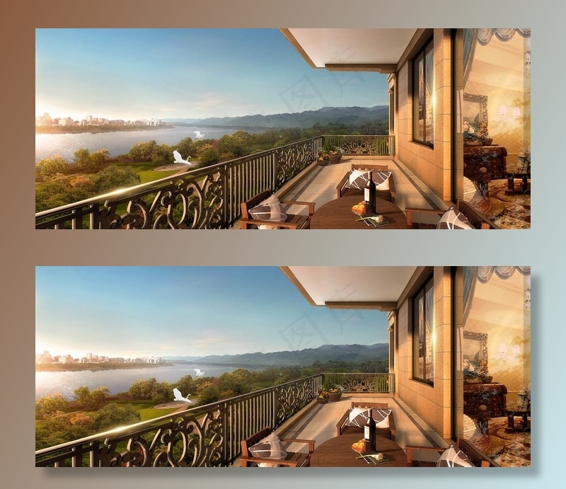 公园江景地产图片(6000X2625(DPI:72))psd模版下载