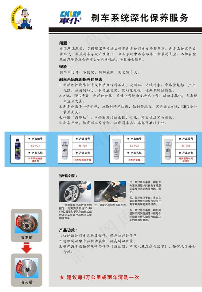 免拆工作流程 刹车系统图片cdr矢量模版下载
