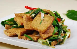 豫菜蒜苗炒老豆腐图片