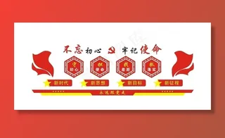 不忘初心牢记使命文化墙图片