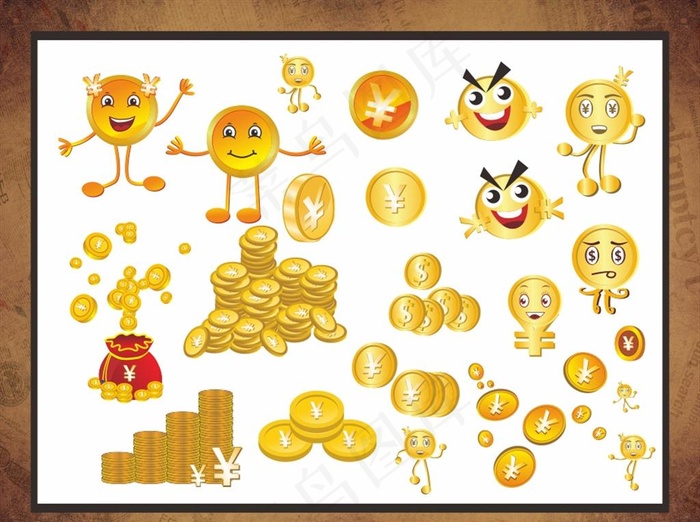 金币图片(291X216)cdr矢量模版下载