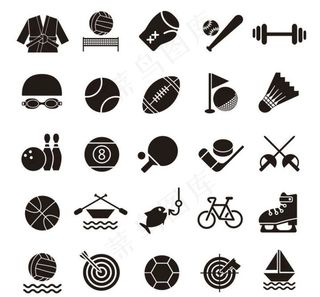 矢量运动项目图标图片