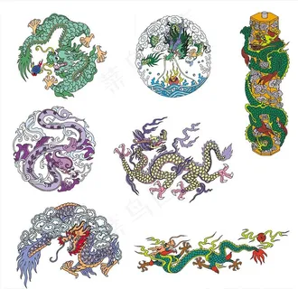 龙 祥龙 龙图腾 龙底纹图片