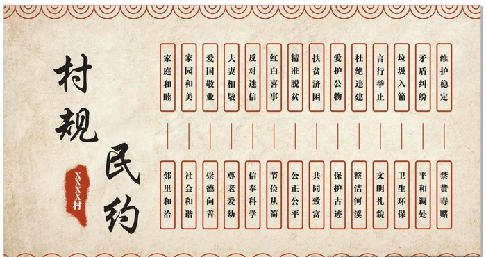 村规民约图片(3100X1700)cdr矢量模版下载