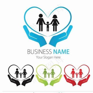 手拉手的一家人图片