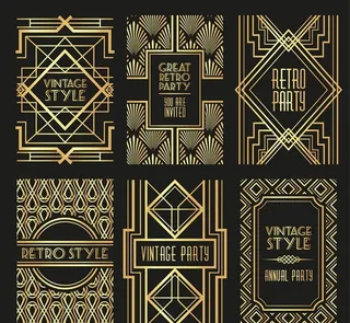 金色花纹卡矢量图片