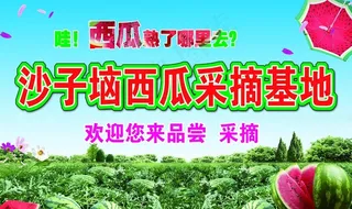 西瓜采摘宣传图片