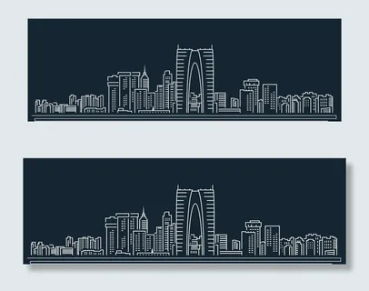 苏州城市线描图片