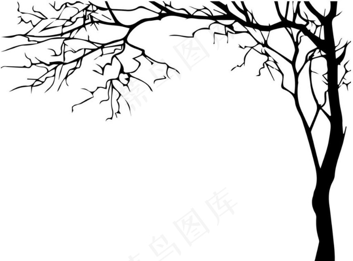 树剪影图片