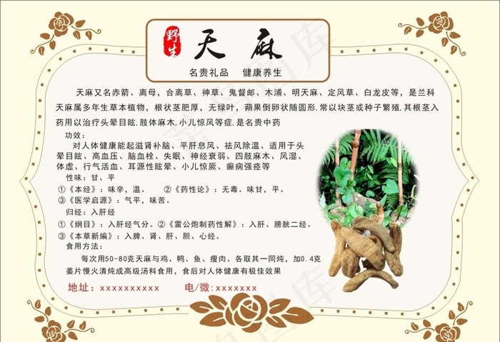 天麻标签图片cdr矢量模版下载