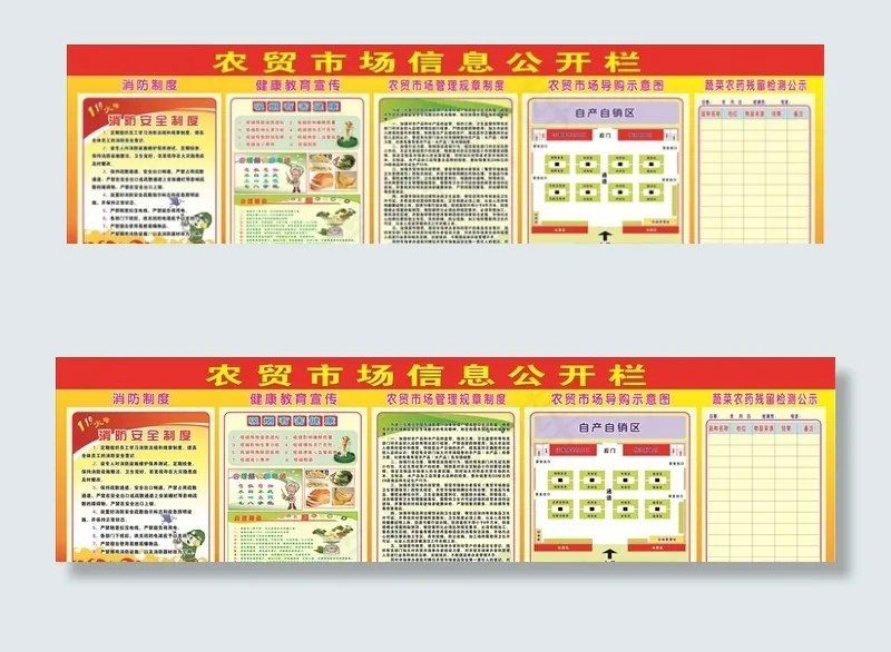 农贸市场公示栏图片cdr矢量模版下载