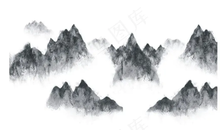山水烟墨图图片(210X297)cdr矢量模版下载