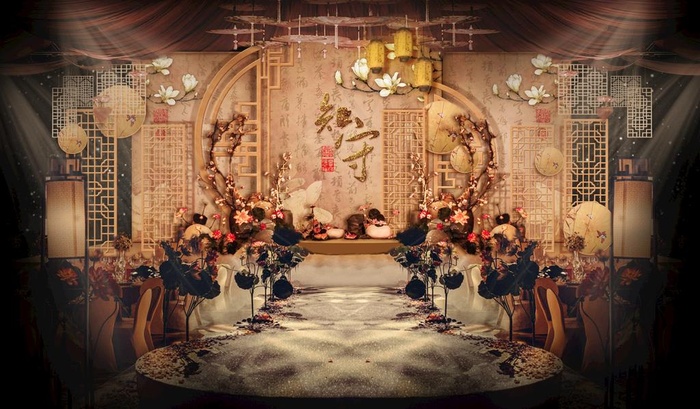 新中式婚礼香槟色图片