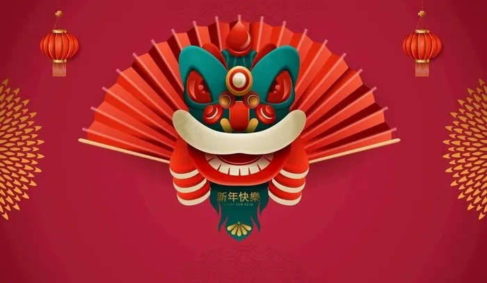 新年舞狮图片cdr矢量模版下载