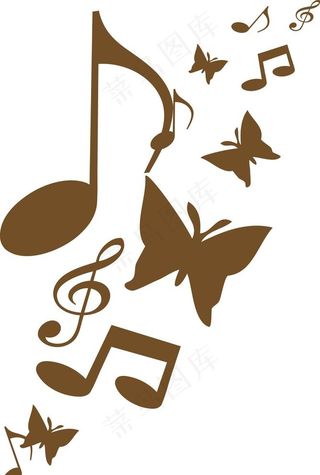 蝴蝶音乐符图片