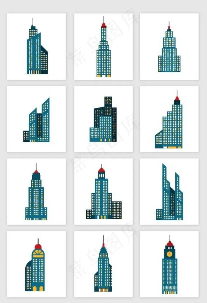 高楼大厦图片ai矢量模版下载