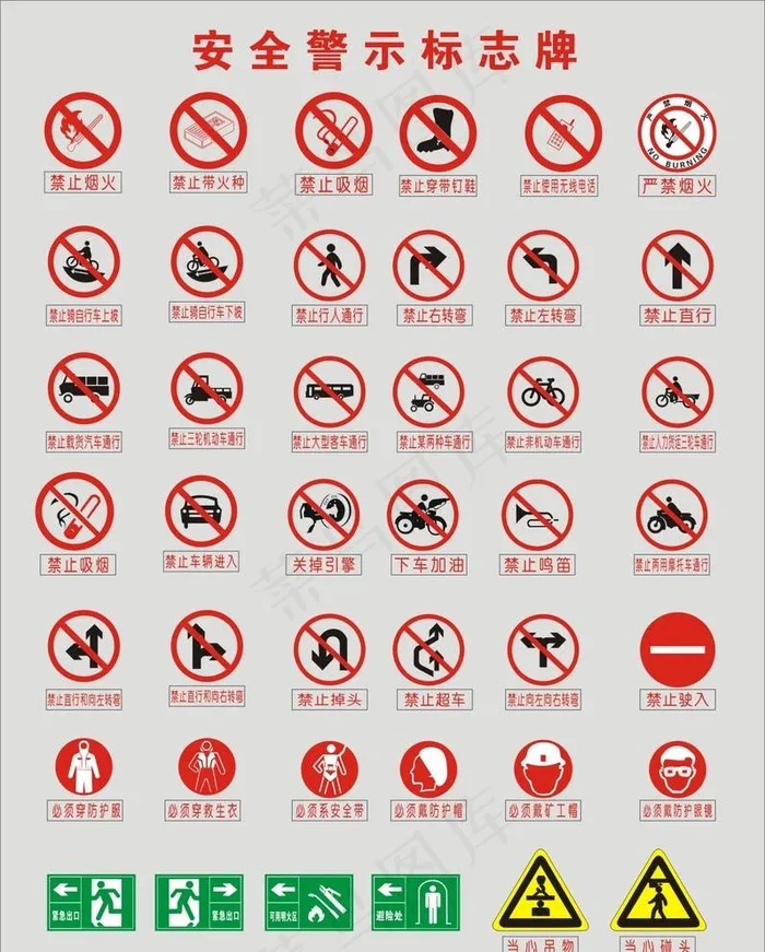 安全警示标志牌图片