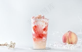 蜜桃酸奶水果茶图片