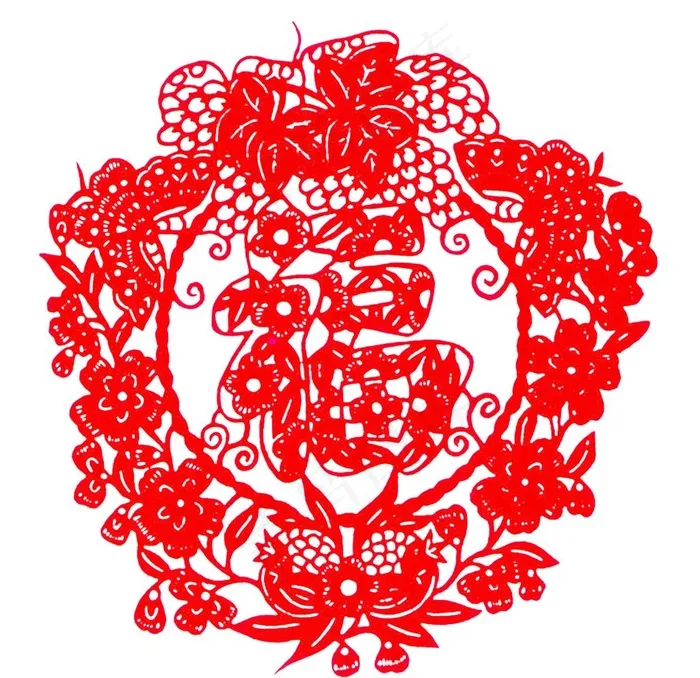 福字剪纸图片(4724X4724(DPI:300))psd模版下载