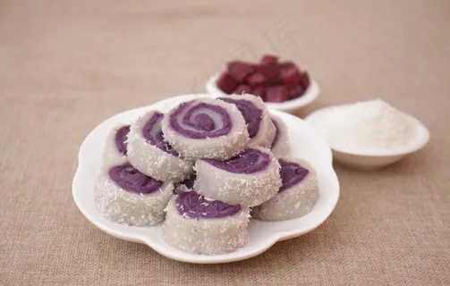 紫薯卷卷心图片 紫薯卷卷心图片
