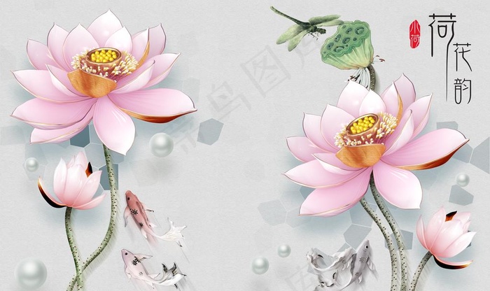 3D花卉 浮雕背景墙图片