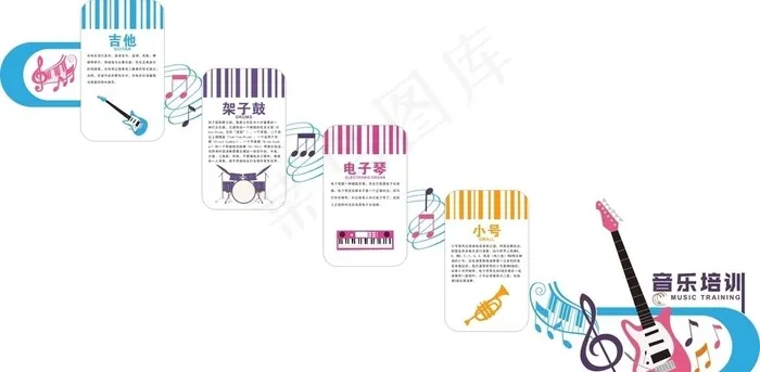音乐楼梯文化墙图片cdr矢量模版下载