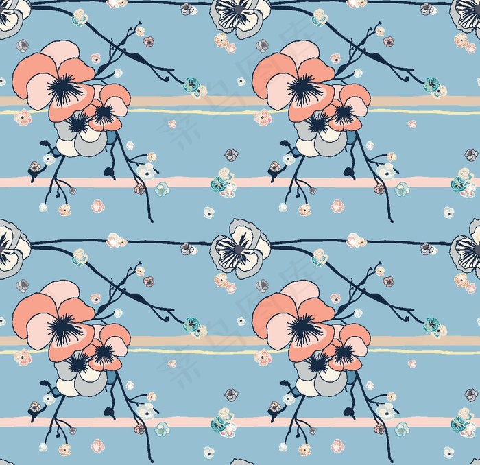数码花型 服装花型 设计 高清图片ai矢量模版下载