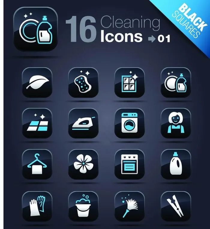清洁图标图片eps,ai矢量模版下载