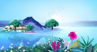 房地产唯美插画图片