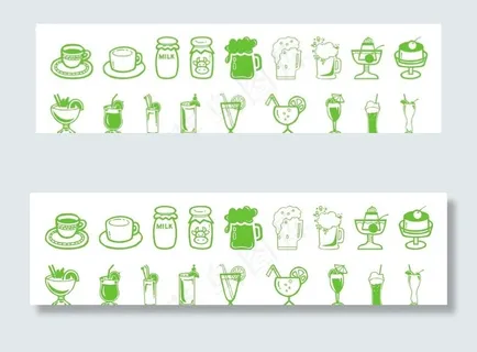 手绘饮料杯子矢量图图片