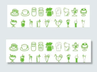 手绘饮料杯子矢量图图片