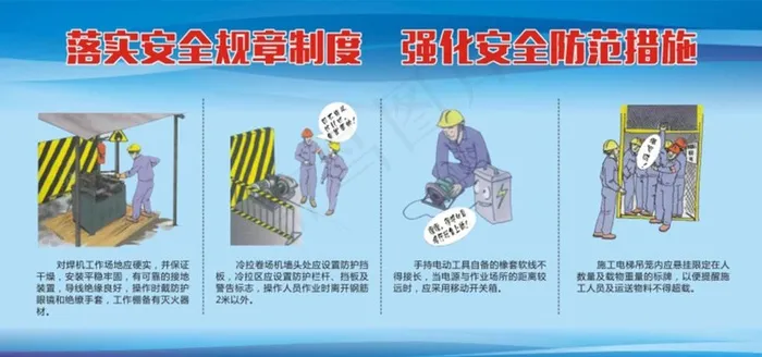 安全施工漫画图片cdr矢量模版下载
