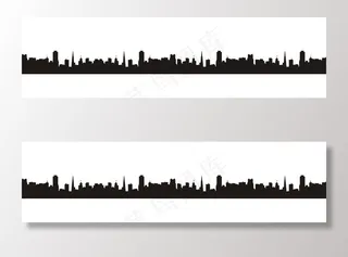 城市楼房剪影图片