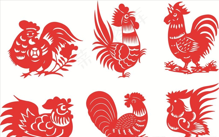 鸡剪纸图片