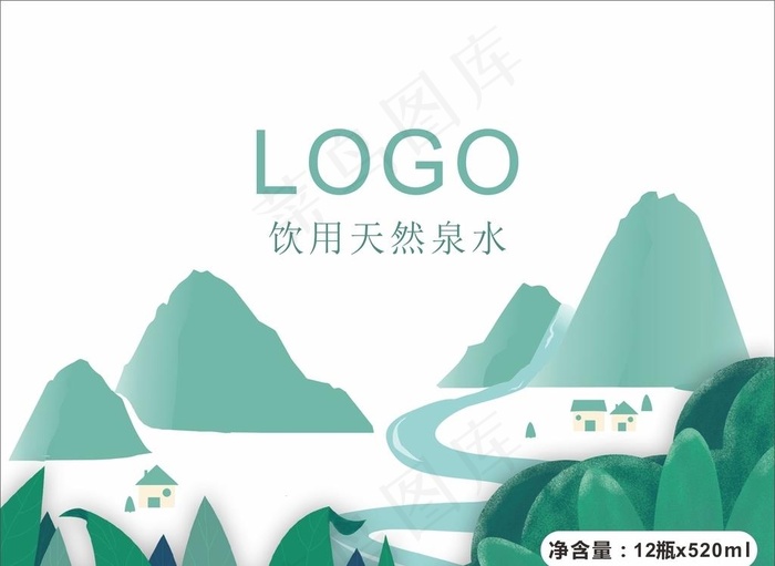 山水背景图片cdr矢量模版下载