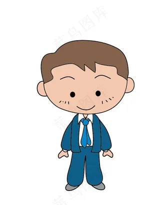 穿西服的矢量卡通男性图片