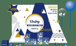 宝宝宴蓝色背景设计素材图片