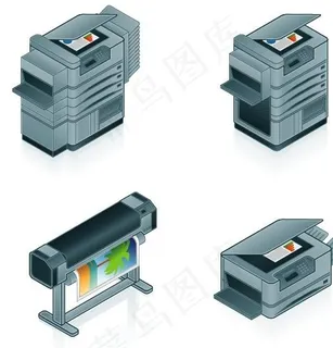 复印机 绘图仪 写真机矢量素材图片
