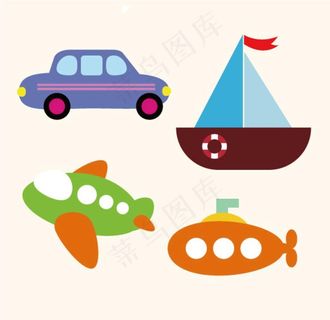 卡通 小汽车元素图片