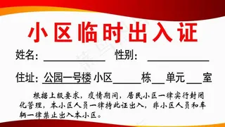 临时出入证图片