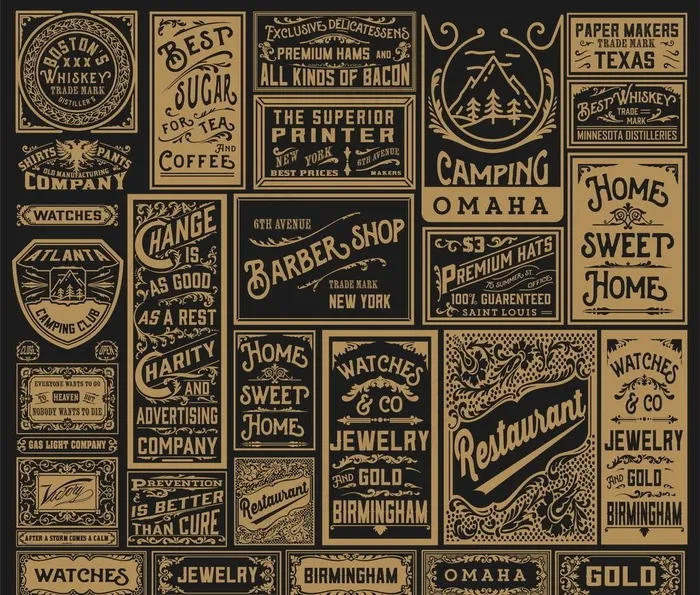 欧式花纹标签图片eps,ai矢量模版下载