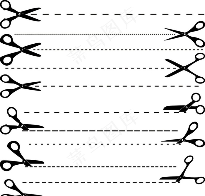 剪刀虚线图片cdr矢量模版下载