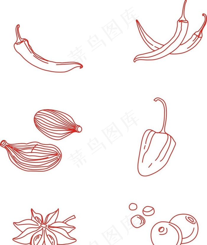 调料手绘矢量图图片cdr矢量模版下载