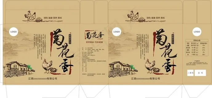 鸡蛋牛皮纸礼盒包装图片