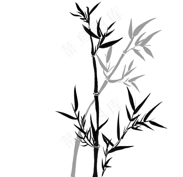水墨竹子图片psd模版下载