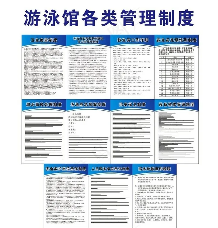 游泳馆 泳池制度 游泳管理图片cdr矢量模版下载