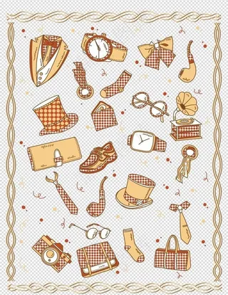 父亲节男士物件系列元素图片