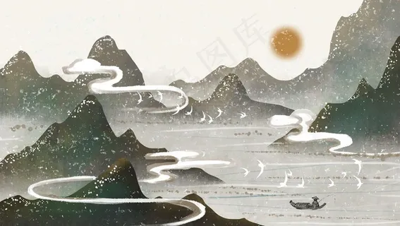 中国风新中式山水画图片