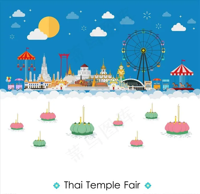 泰国旅游图片ai矢量模版下载